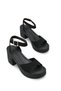 Lyra Aria Women's Heeled Sandals 0012705 Black Leather Textured