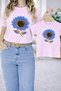 Mother Unisex Kids Combination Oversize T-Shirt Twin T-Shirt Blue Flowers Printed (Single Price)