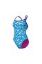 بدلة سباحة W FLOWERS SWIMSUIT CHALLENGE BACK باللون الأزرق متعدد الألوان والنيون الأزرق