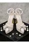 Elegant Pearl Platform Heeled Bridal Shoes - Feli̇syabuti̇k - 2