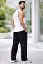 Men's Black Oversize Baggy Sweatpants Straight Leg Comfortable Fit 20/150 Fabric - 5
