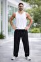 Men's Black Oversize Baggy Sweatpants Straight Leg Comfortable Fit 20/150 Fabric - 2