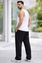 Men's Black Oversize Baggy Sweatpants Straight Leg Comfortable Fit 20/150 Fabric - 3