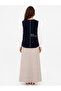 Navy Blue Front Short Back Long Basic Vest Islamic Clothing Loose Vest - 4