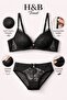 Women's Lace Supported Bra and Panty Set - Stylish Design Lingerie Set