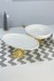Set of 2 Porcelain Kand Footed Tableware Presentation Plates & Appetizer, Food, Dessert and Salad Presentation - 2
