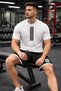 Men's Three Stripes Printed Crew Neck Oversize T-Shirt Shorts Set Sporty Summer 2-Piece Tshirt Shorts Kom - 2