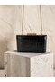 Black Color Matte Crocodile Patterned Chain Strap Women's Evening Dress Bag Wedding Engagement Graduation - 5