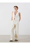 White V-Neck Bow Embroidered Women's Classic Vest - 2