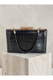 Black Color Matte Crocodile Patterned Chain Strap Women's Evening Dress Bag Wedding Engagement Graduation - 5