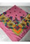 Mardin Yazması Floral Patterned Headscarf on Pink Background – Dowry and Daily Use - 2