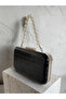 Black Color Matte Crocodile Patterned Chain Strap Women's Evening Dress Bag Wedding Engagement Graduation - 8