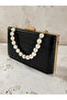 Black Color Matte Crocodile Patterned Chain Strap Women's Evening Dress Bag Wedding Engagement Graduation - 4