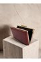 Burgundy Color Matte Leather Crocodile Patterned Women's Evening Dress Bag Wedding Engagement Graduation - 5