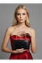 Black Color Matte Crocodile Patterned Chain Strap Women's Evening Dress Bag Wedding Engagement Graduation