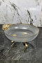 2-Piece Gold Detailed Footed Salad Appetizer Food Presentation Bowl - 4