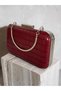Burgundy Color Matte Leather Crocodile Patterned Women's Evening Dress Bag Wedding Engagement Graduation - 5