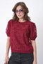 12058 Women's Crew Neck Floral Tulle Detailed Knitwear Blouse - 7
