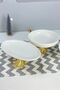 Set of 2 Porcelain Kand Footed Tableware Presentation Plates & Appetizer, Food, Dessert and Salad Presentation