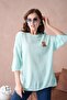10729 Women's Crew Neck Embroidery Detail Oversize Trko Sweater - 2