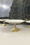 Kand Metal Footed Porcelain Serving Tray with Handles - 2