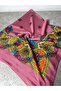 Mardin Yazması Floral Patterned Headscarf on Pink Background – Dowry and Daily Use - 4