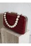Burgundy Color Matte Leather Crocodile Patterned Women's Evening Dress Bag Wedding Engagement Graduation - 3