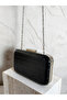 Black Color Matte Crocodile Patterned Chain Strap Women's Evening Dress Bag Wedding Engagement Graduation - 4