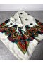 Mardin Yazması Cream Hijab with Floral Pattern on the Ground – Dowry and Daily Use - 3