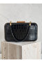 Black Color Matte Crocodile Patterned Chain Strap Women's Evening Dress Bag Wedding Engagement Graduation - 5