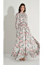 Flower Pattern Satin Dress Mint - 3