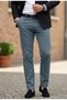 Men's Sis Blue Gabardine Cotton Slim Fit Flexible Office Style Chino Trousers - 2