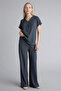 H0423Axar169 Anthracite Straight Fit Straight Leg Wrinkled Trousers