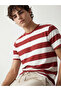 Esvab • Modern & Distinctive Zero Roba Collar Striped Men's Combed Cotton T-Shirt - 2