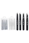 Professional 4-Piece Tweezers Set with Leather Case - Black Series Personal Care Kit - 7