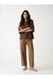 Lcw Jeans Yellow Elastic Waist Women's Cargo Jean Trousers