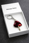 Red Heart Figured Metal Keychain with Nail Detail Unisex Design - 3