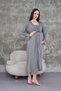 New Season Smoked Maternity Summer Elegant Lace Detailed Buttoned Strap Dressing Gown Nightgown Set
