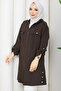 Women's Side Button Detailed Zipper Closure Cap