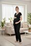 Women's 3-Piece Maternity Pajama Set with Ribbed Details - 6