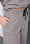 Women's Gray Relaxed Fit Zippered Sweat Pants Set - 4