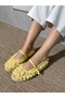 Women's Yellow Floral Detailed Tulle Ballerina Shoes Women's Mary Jane Transparent Design Ranova - 4