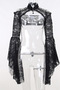 Bustier Blouse Chiffon Shirt Lace See-Through Top Jacket Gothic Retro - 2