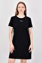 Women Embroidered Logo Mini Dress, Black