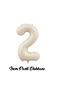 2 Years Old, 3 Pieces of Retro Hearts, 1 Piece of Cream Number, 1 Piece of Caramel Teddy Bear Foil Balloon Birthday Set - 3