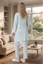 New Season Lace Detailed Summer 100% Cotton Special Design Maternity Dressing Gown Pajama Set 3-Piece Set - 5