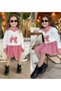 Girl's Bow-Patterned Shirt Collar Stylish Two-Piece Full-Fit Suit for the Holiday Season - 2