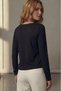 Women's Boat Neck Side Drawstring Asymmetrical Long Sleeve Bodysuit Black - 7