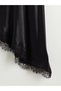 High Waist Asymmetrical Cut Satin Skirt - 2