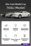 Gray Colored Bmw The7 Xdrive 760Li V12 1/24 Diecast Collectible Model Car Che Zhi̇ - 2